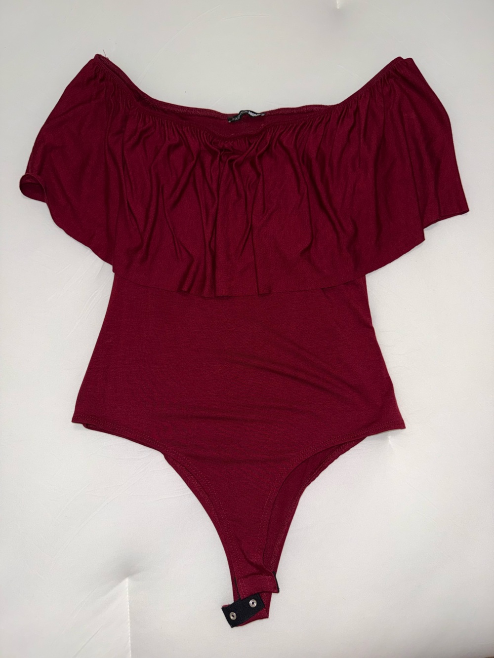 Fashion Nova Burgundy Ruched Bodysuit